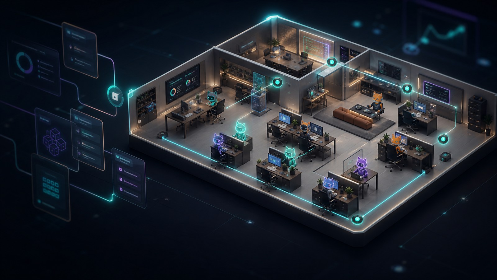 Hermes agents office как визуал agentic AI dev workflow